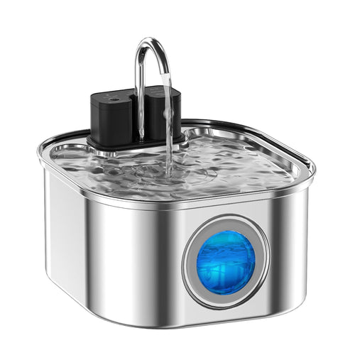 Veloura Pet Water Fountain stainless steel studio shot