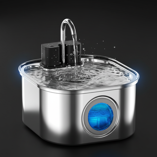 Veloura Pet Water Fountain studio shot dark background